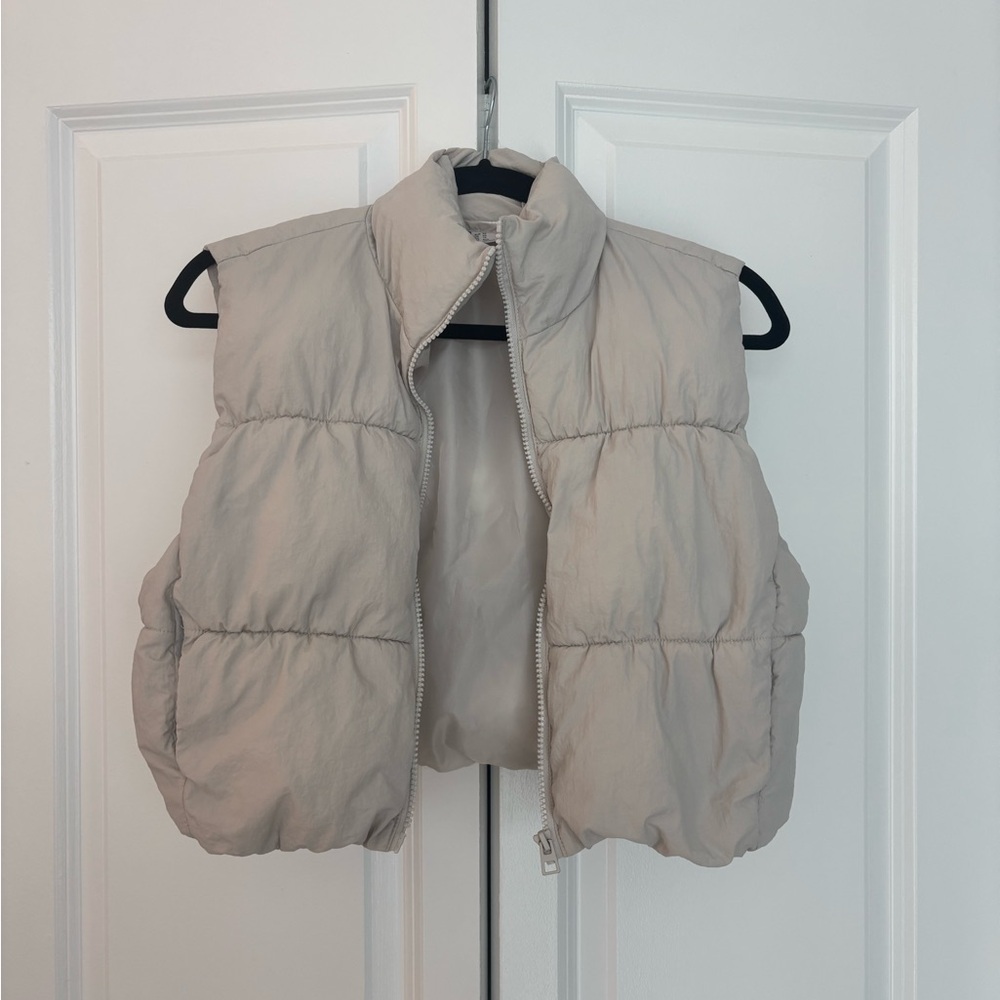 Divided Beige Puffer Vest